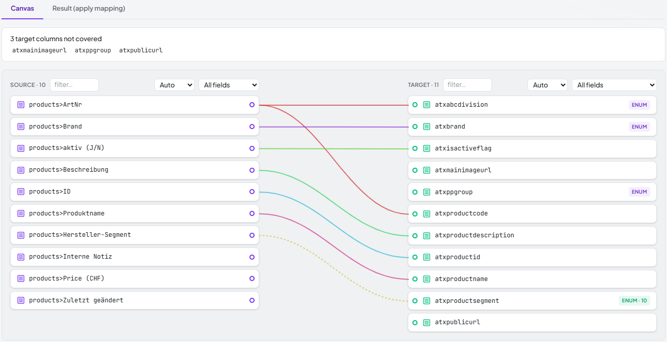 AutoMapper screenshot for data migration
